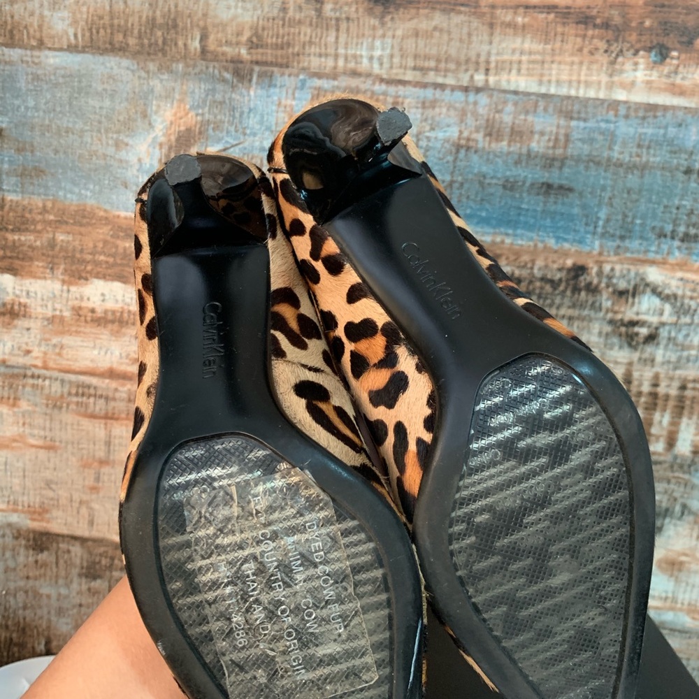 Calvin Klein Leopard Fur Shoes Heels - Picture 5 of 9